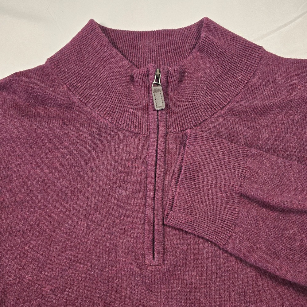 Jos. A. Bank Traveler Pima Cotton Quarter Zip Sweater Men's XXL Burgundy